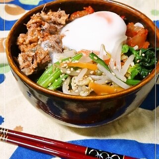 さば水煮缶の簡単ビビンバ丼